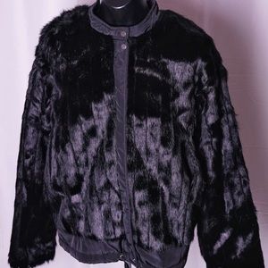 Zara Women’s TRF Faux Fur Coat Jacket Blk L-XL NWT
